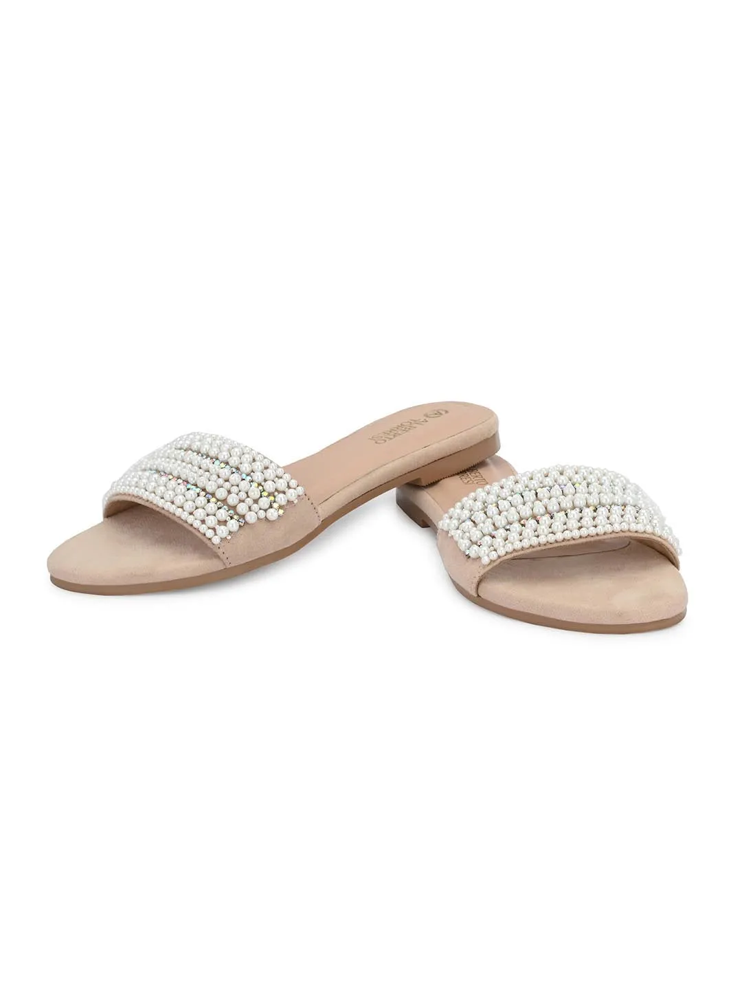 Alberto Torresi Synthetic Beige Flat Sandals for women