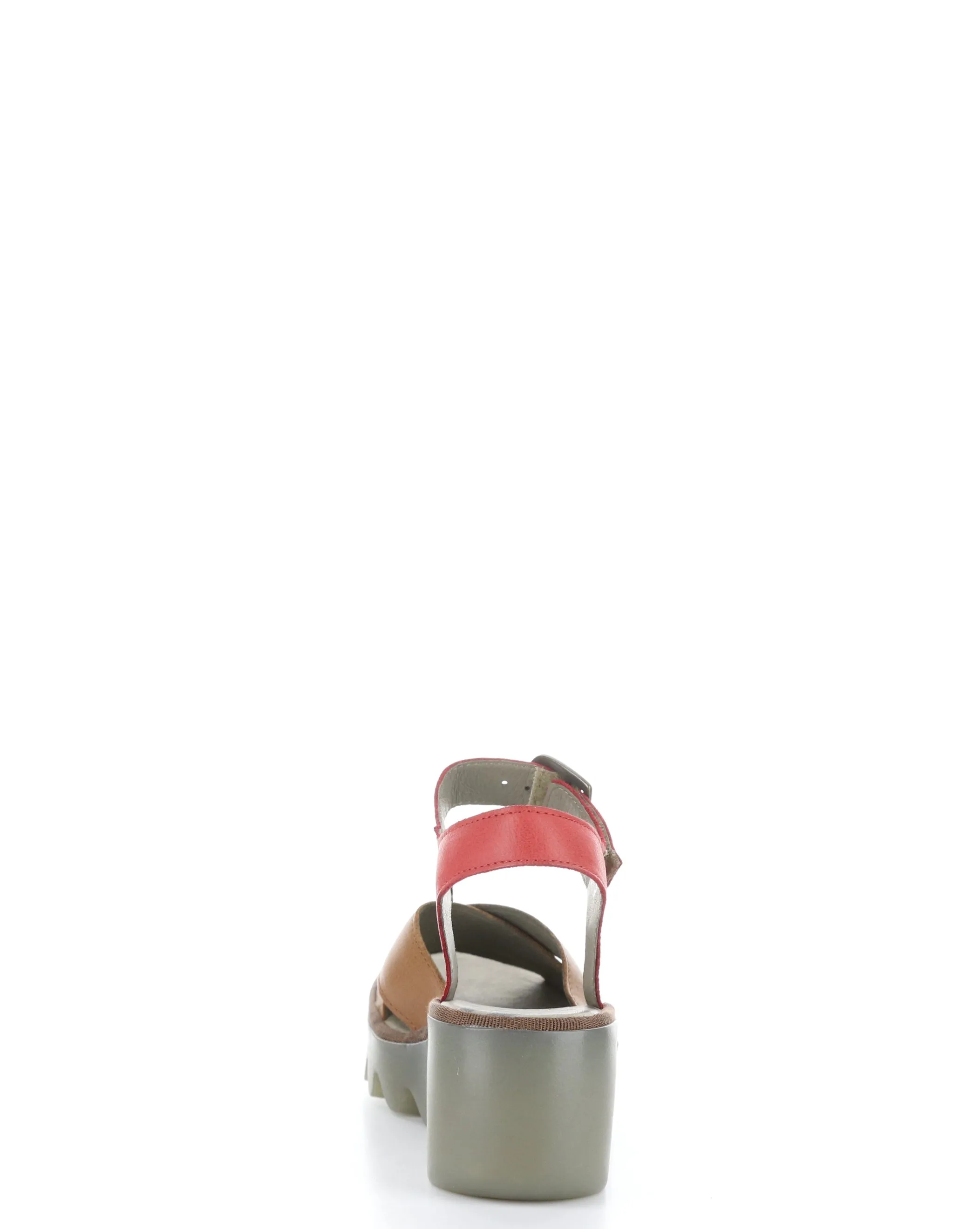 BACE411FLY 002 TAN/CHERRY RED Velcro Sandals