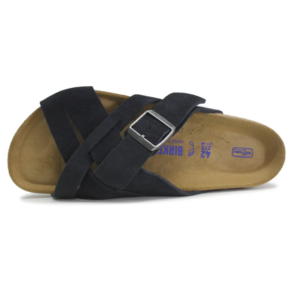 Birkenstock Unisex Sandals Lugano Casual Buckle Slides Suede Leather - UK 11.5