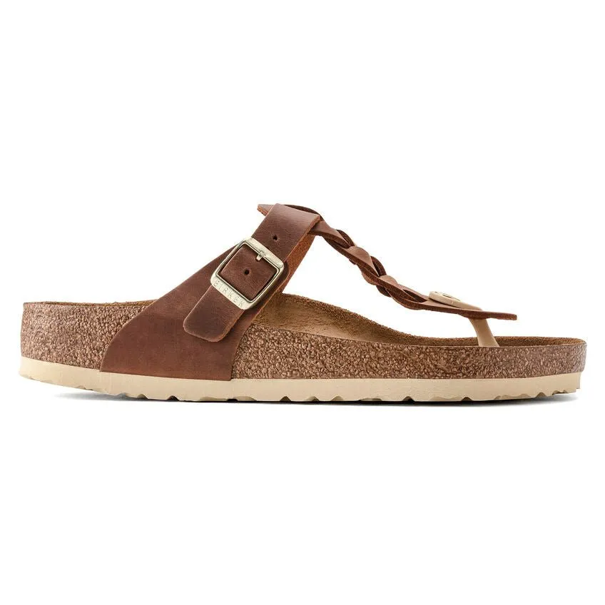 Birkenstock Women's Gizeh Braid - Cognac Oiled Leather