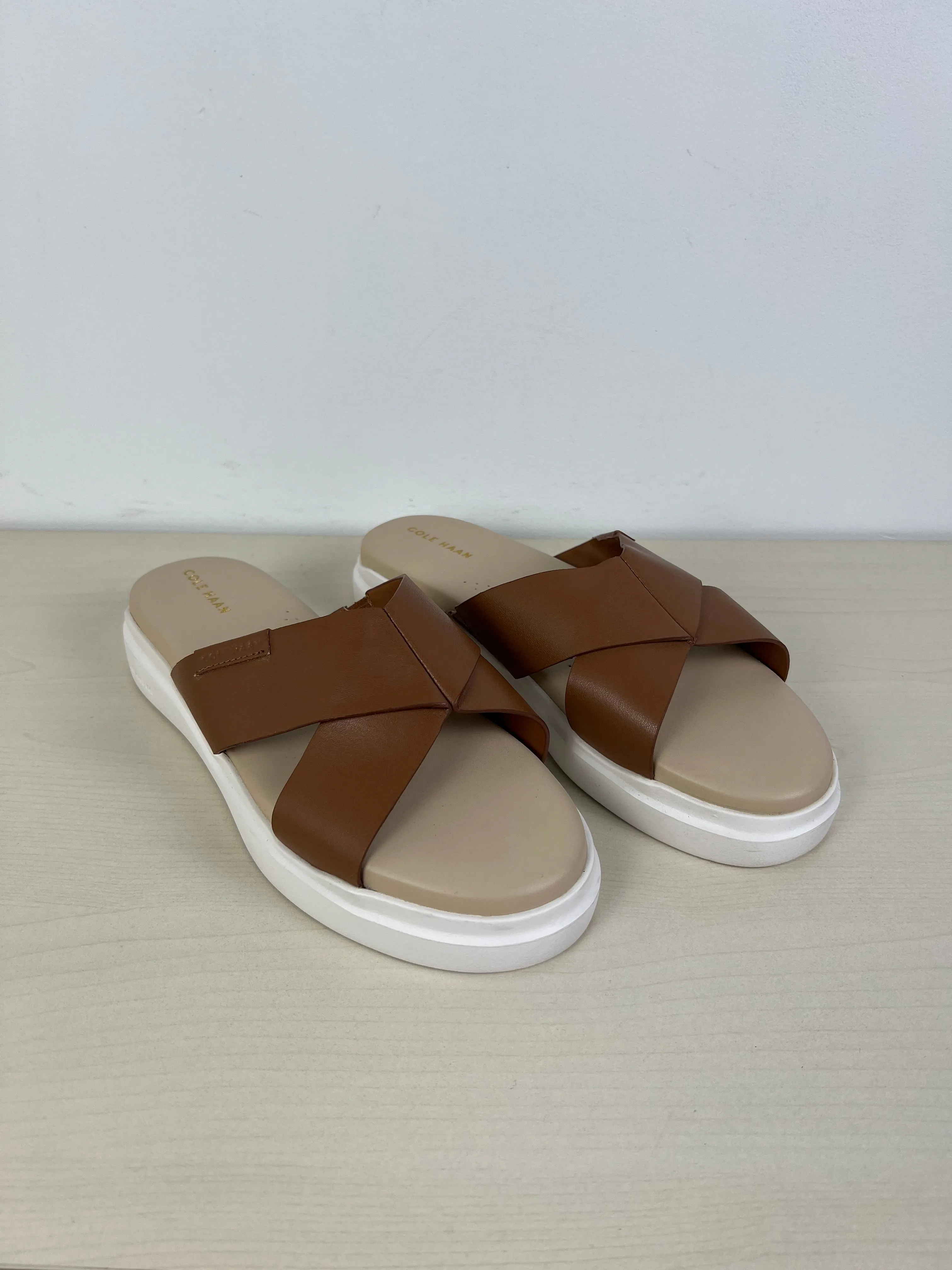 Brown & White Sandals Flats Cole-haan, Size 8