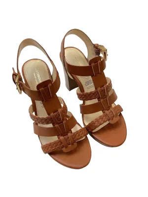 Brown Sandals Heels Block Liz Claiborne, Size 6