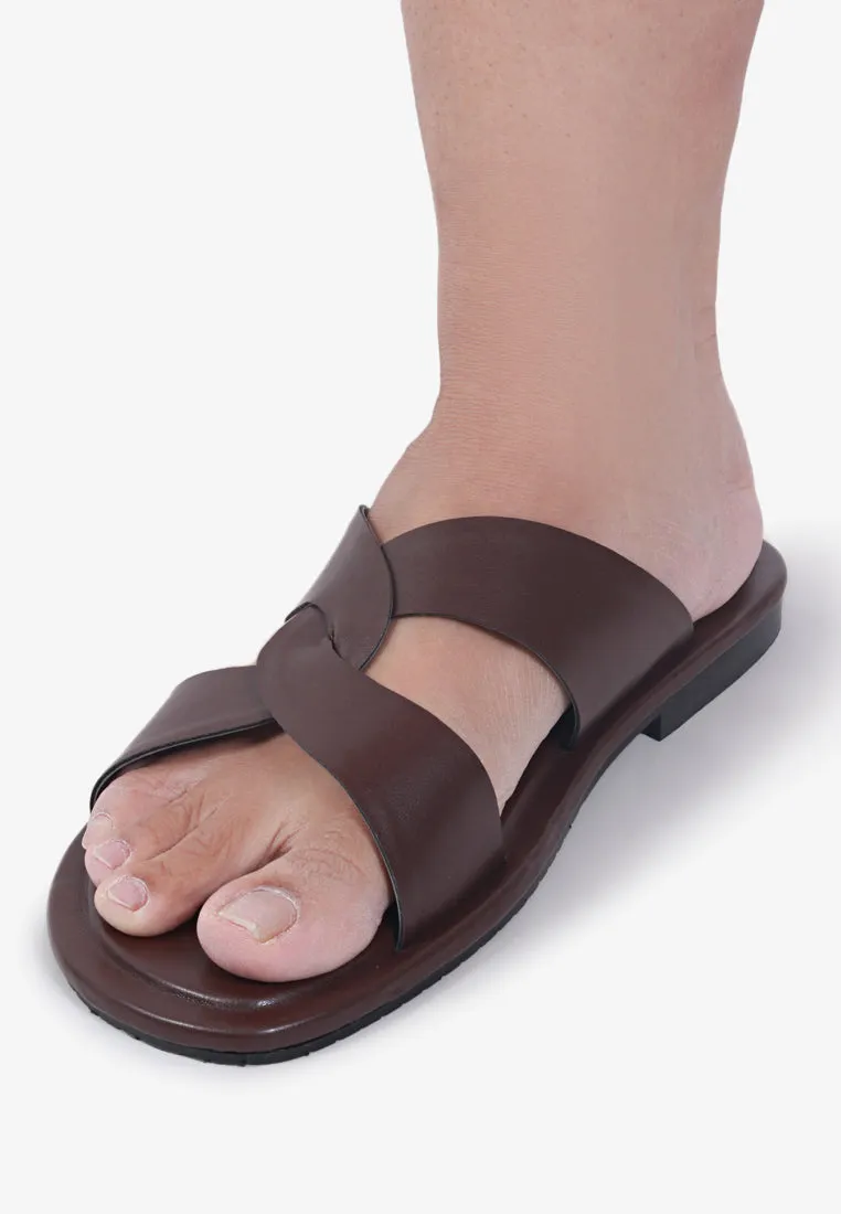 Camden Twist Strap Sandals - Coffee