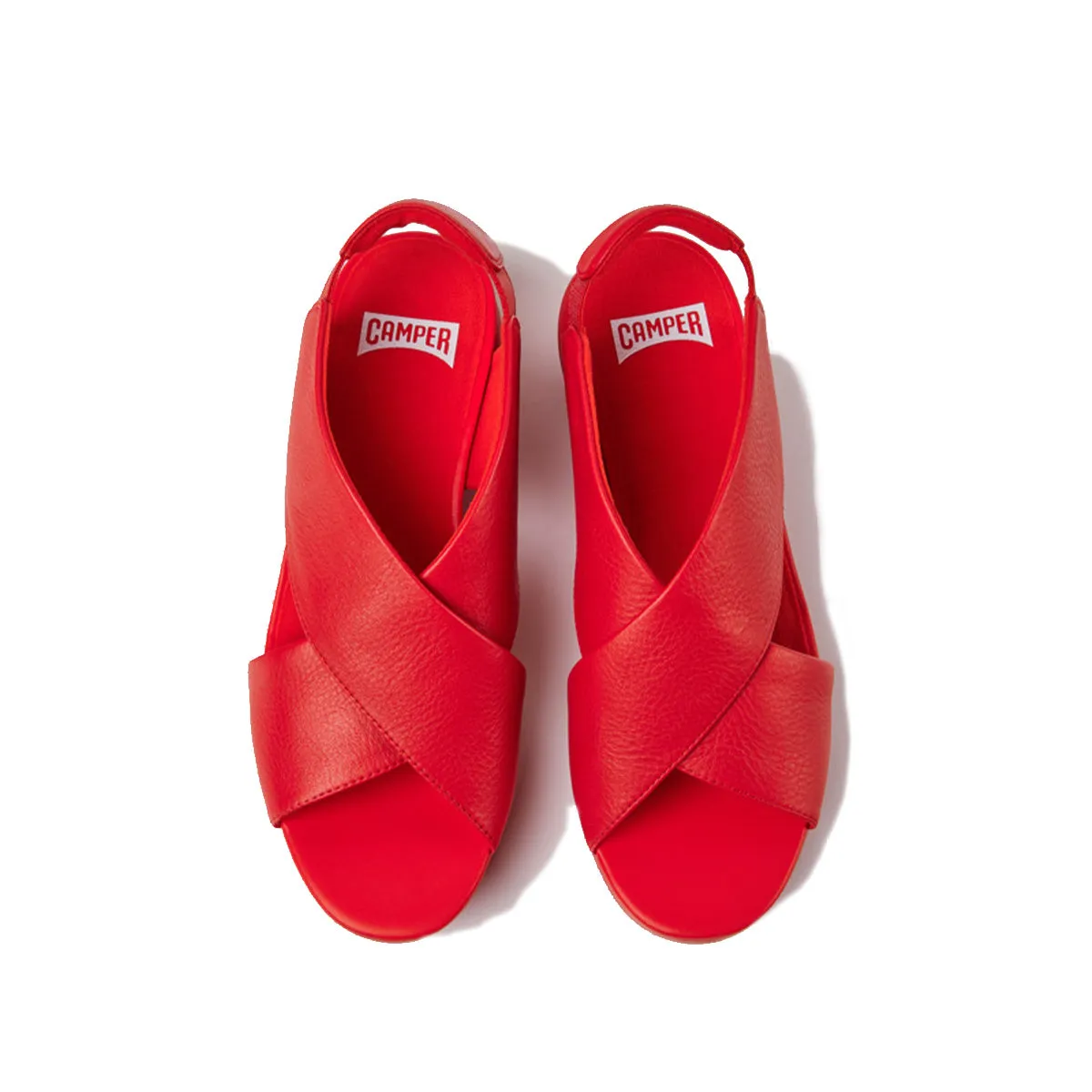 Camper Balloon Red leather sandals for women   