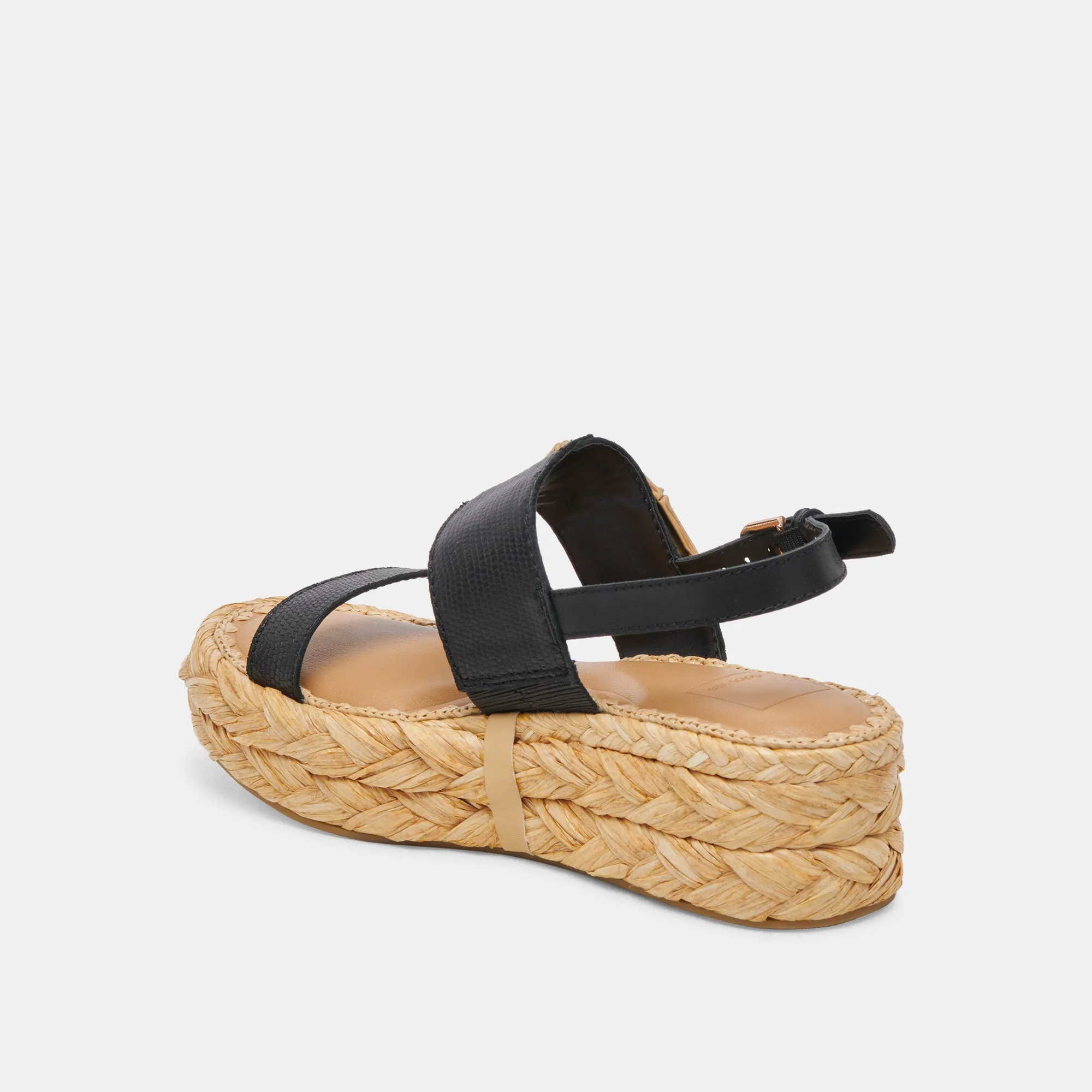 CHERA SANDALS ONYX EMBOSSED LEATHER