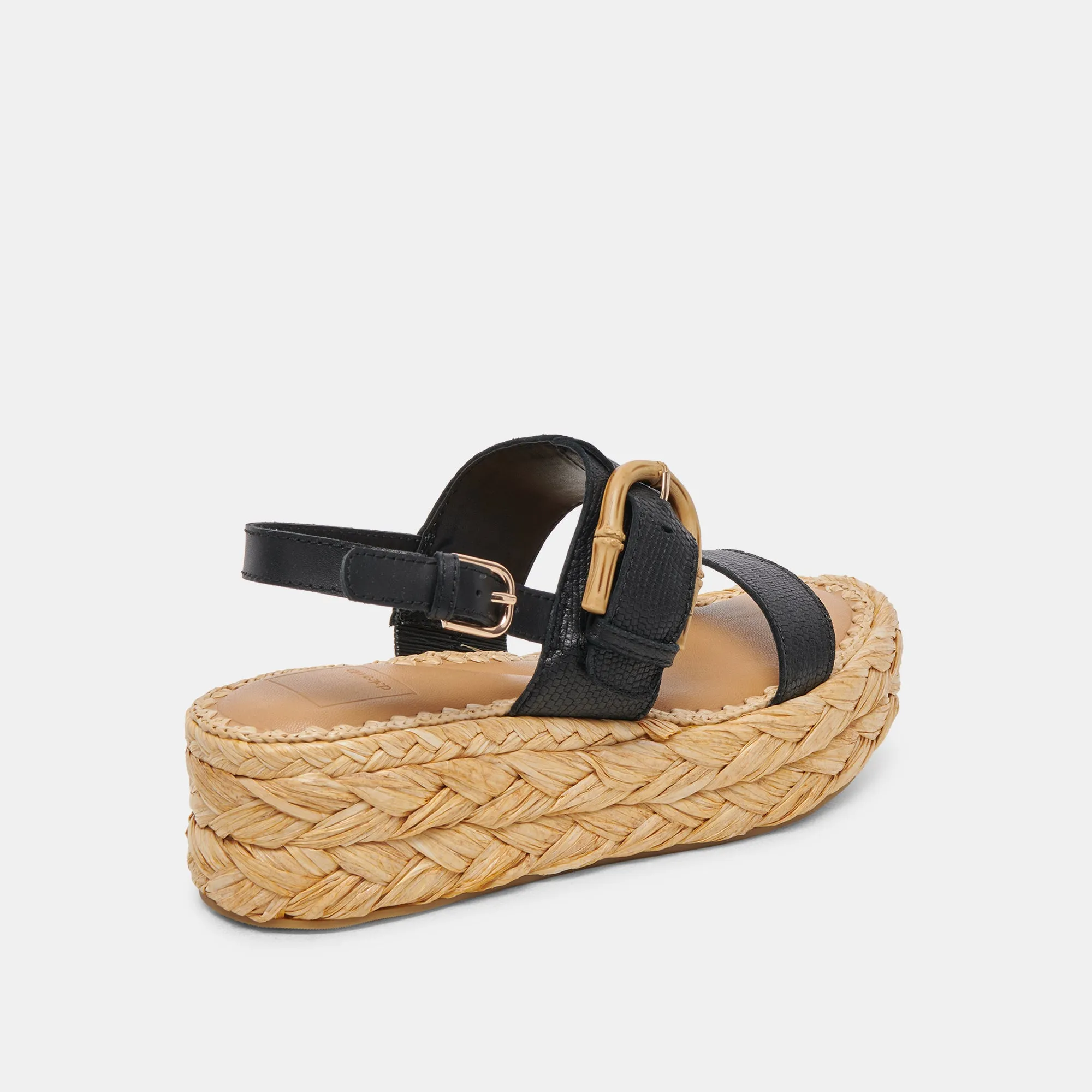 CHERA SANDALS ONYX EMBOSSED LEATHER