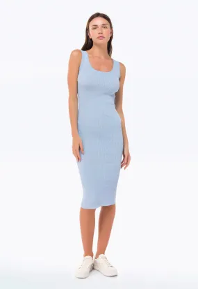 Classic Sleeveless Solid Ribbed Dress