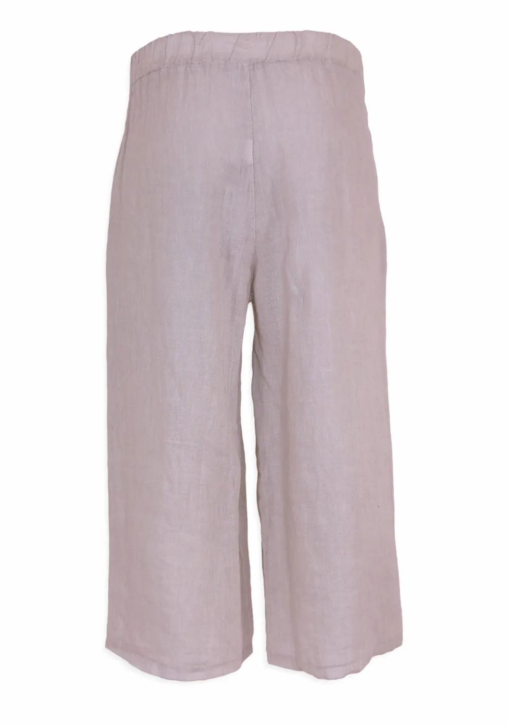 CROPPED LINEN PANT (GREY) - PISTACHE