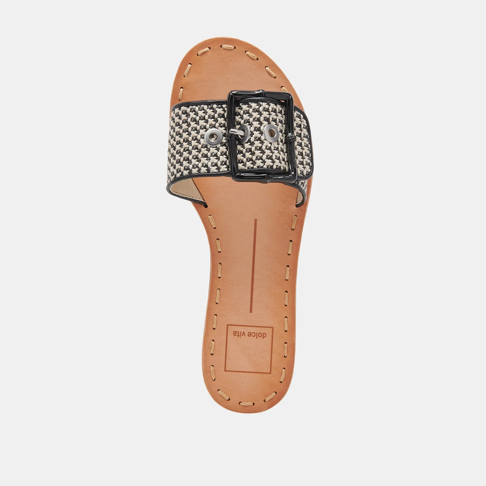 DASA SANDALS BLACK NATURAL RAFFIA