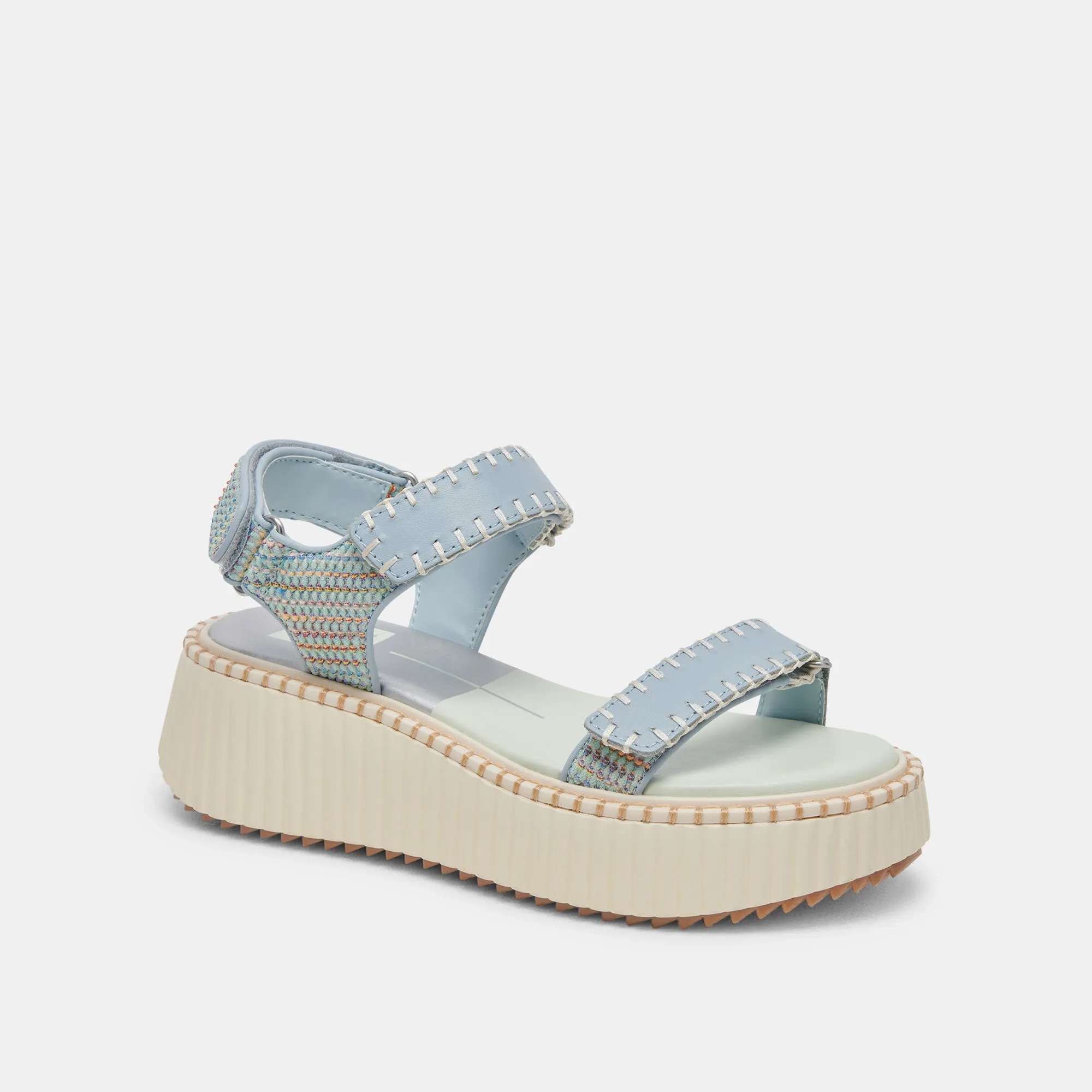 DEBRA SANDALS LIGHT BLUE KNIT