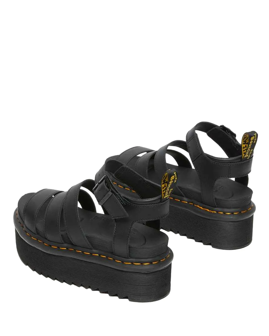 Dr. Martens Blaire Hydro Gladiator Style Leather Platform Sandals 27296001 black 