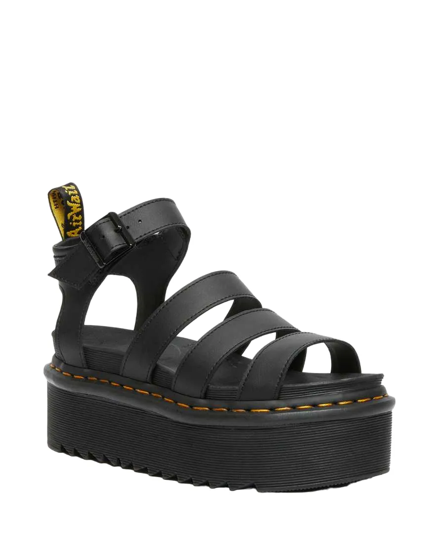 Dr. Martens Blaire Hydro Gladiator Style Leather Platform Sandals 27296001 black 