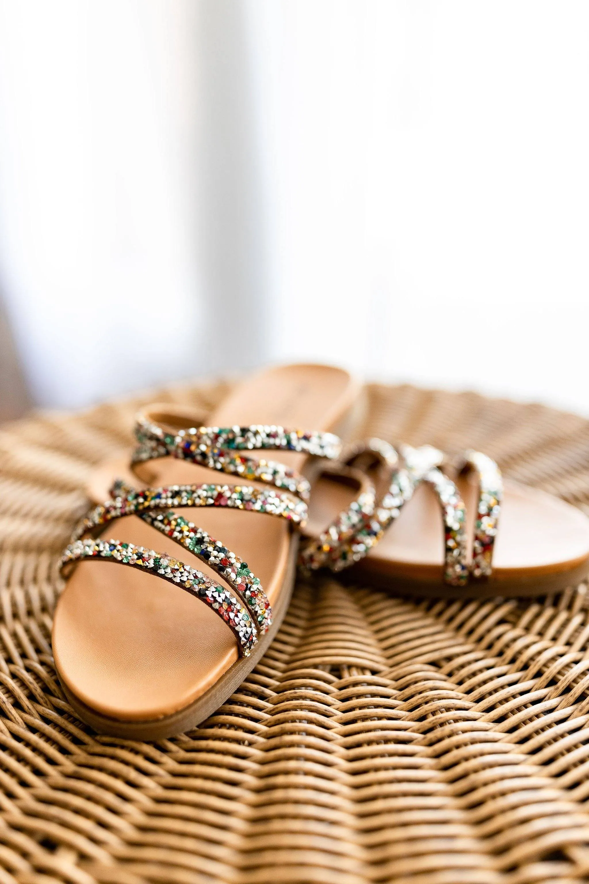 Eliana Rhinestone Sandals in Multi