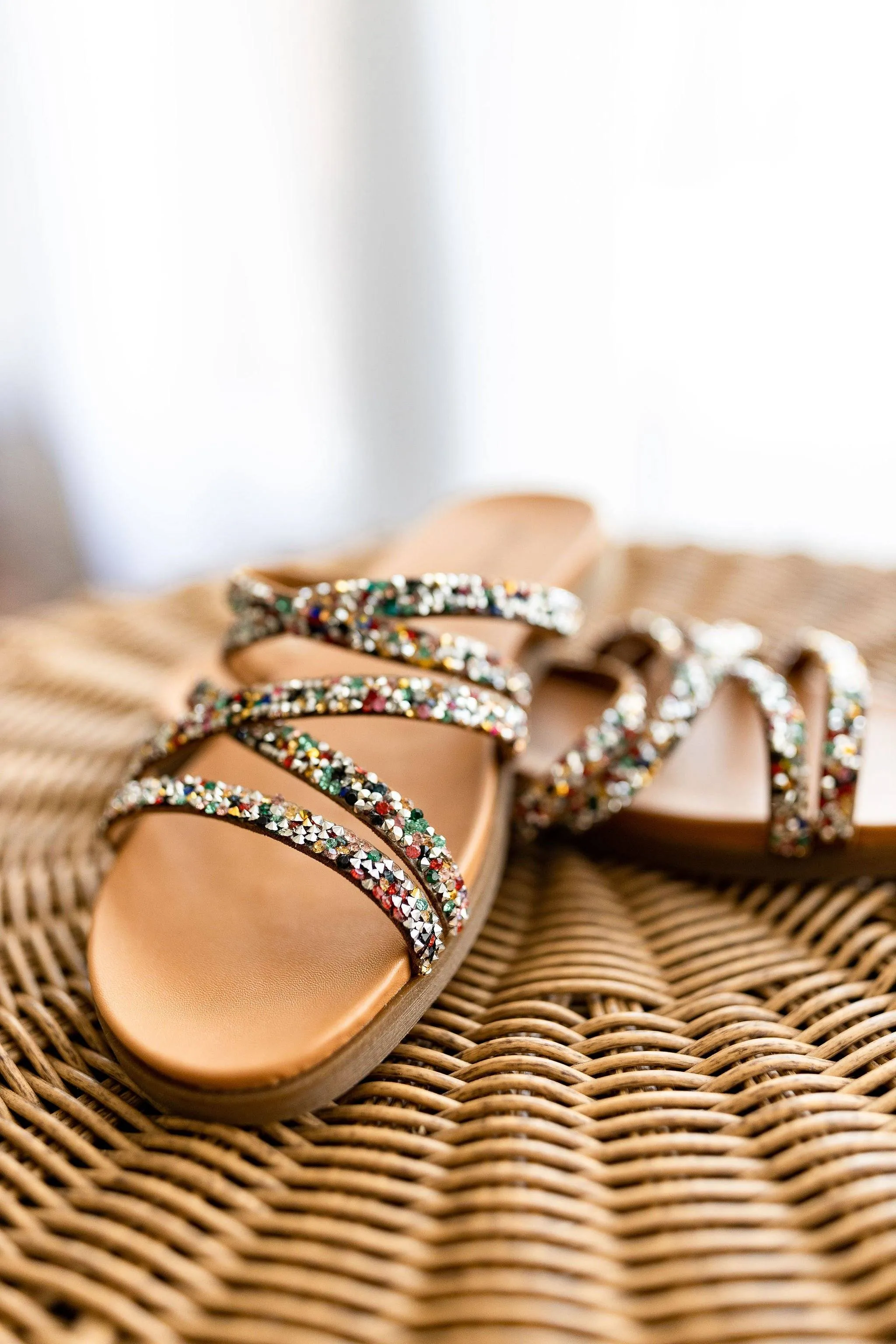 Eliana Rhinestone Sandals in Multi