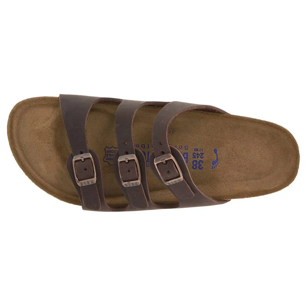 Florida Soft Footbed Oiled Leather Unisex Slide Sandals