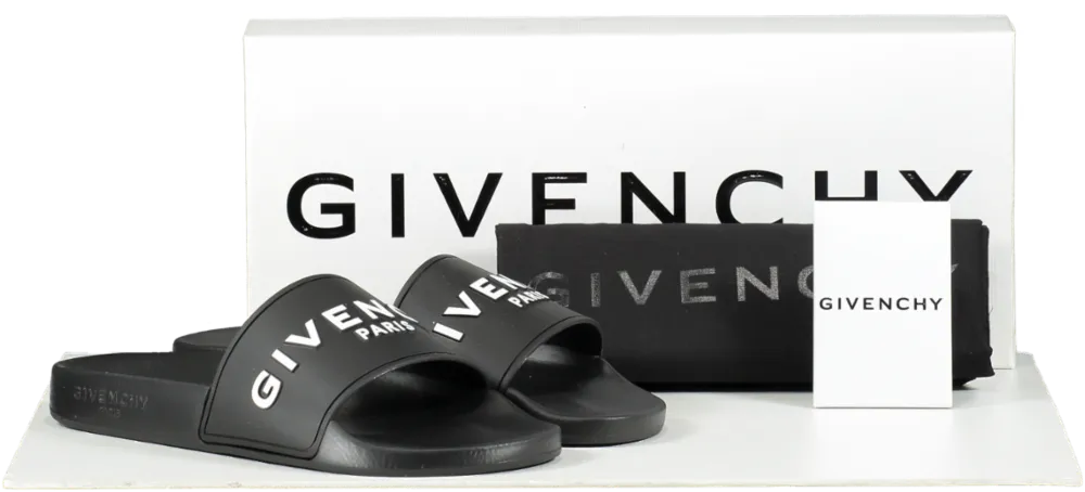 GIvenchy Black /white 3d Logo Slide Sandals BNIB