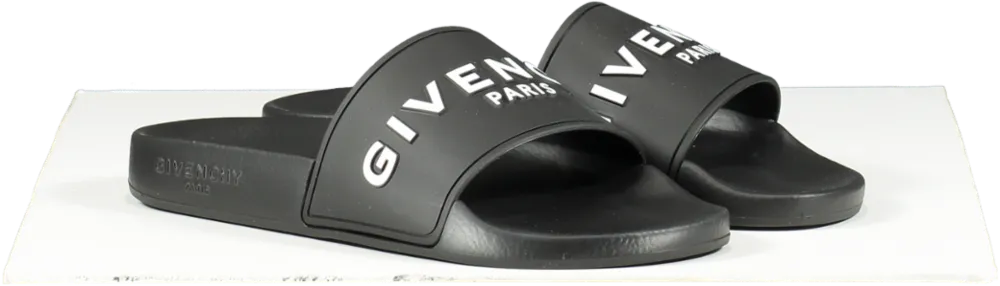 GIvenchy Black /white 3d Logo Slide Sandals BNIB