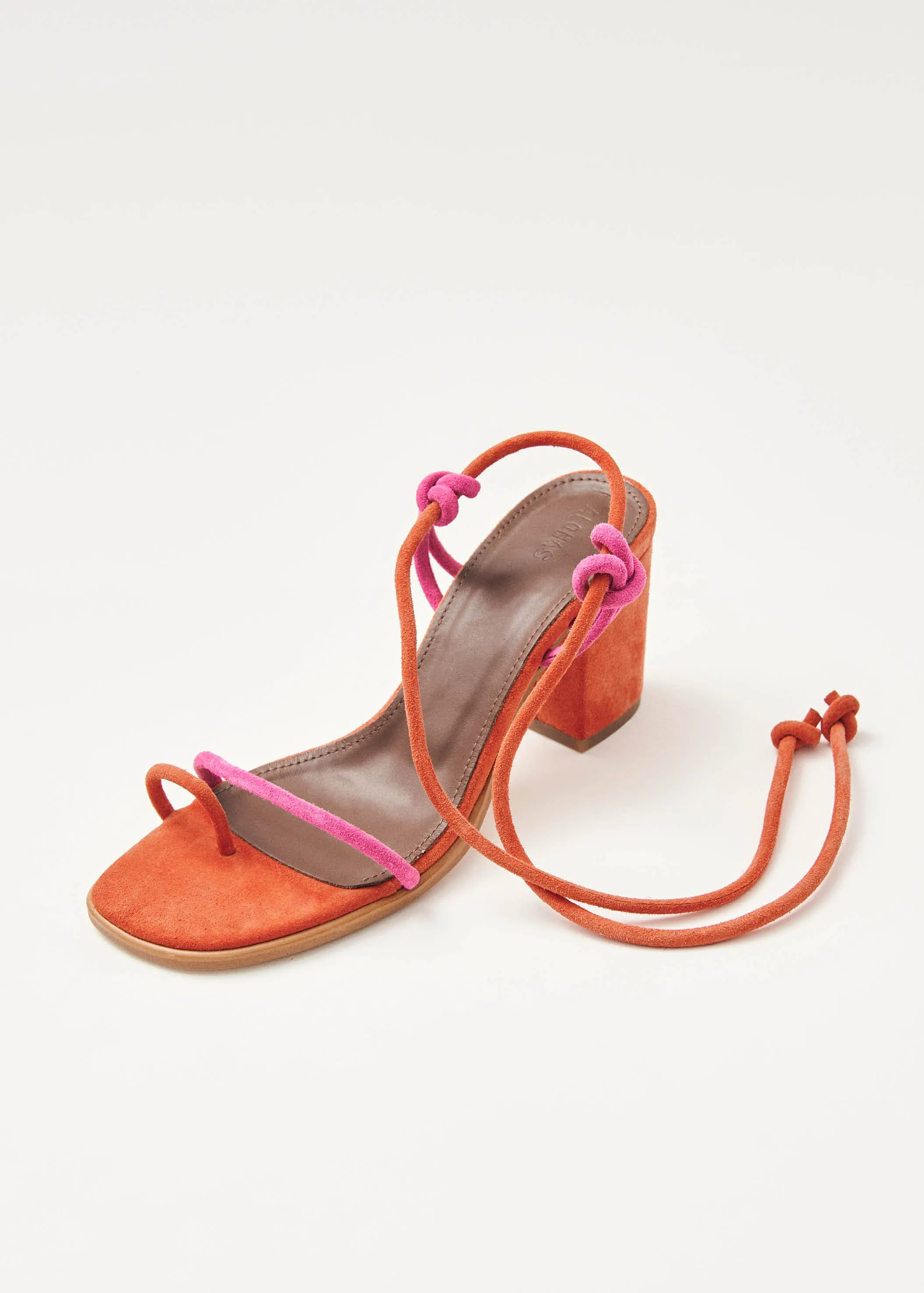 Grace Bicolor Magenta Orange Leather Sandals