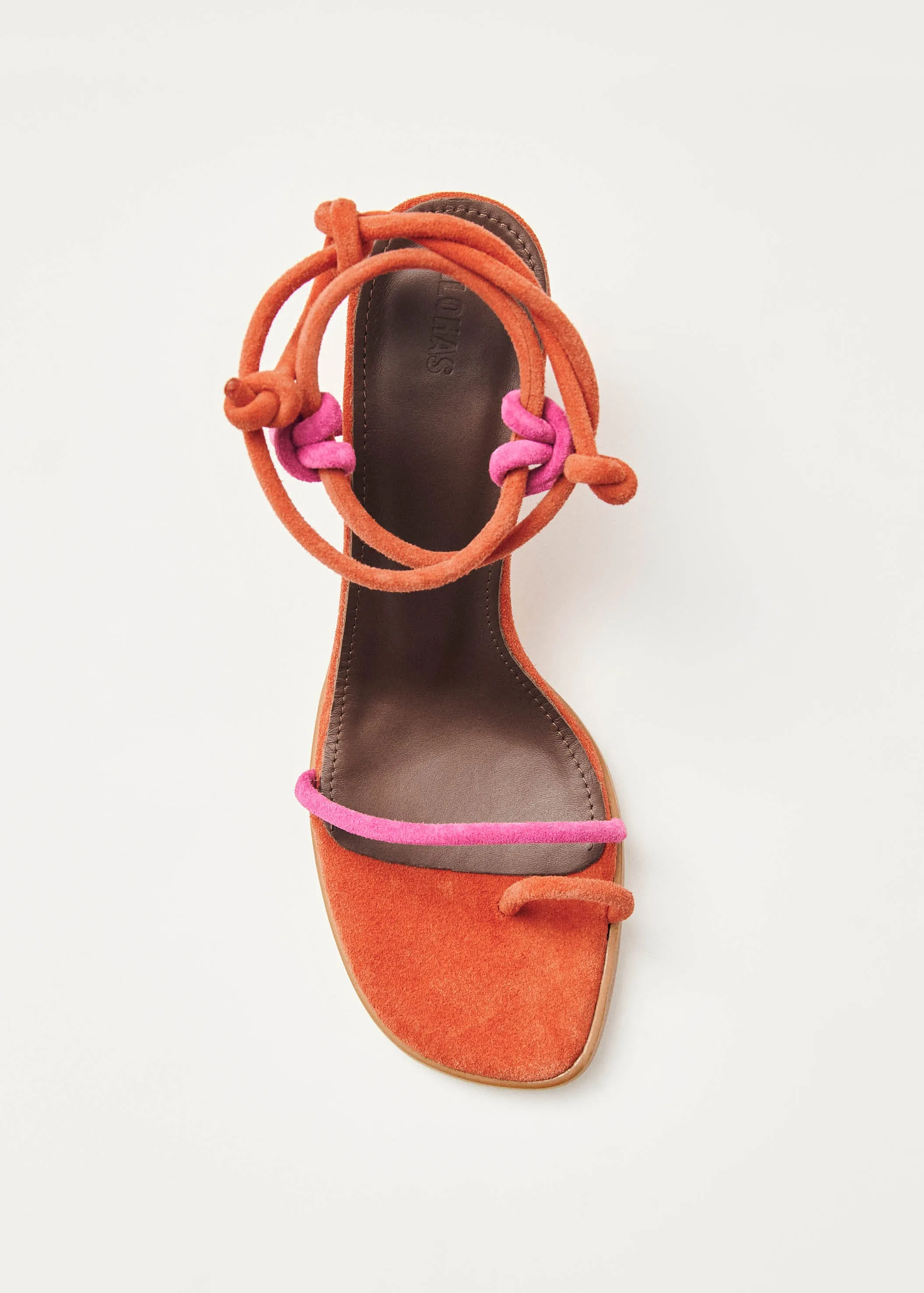 Grace Bicolor Magenta Orange Leather Sandals