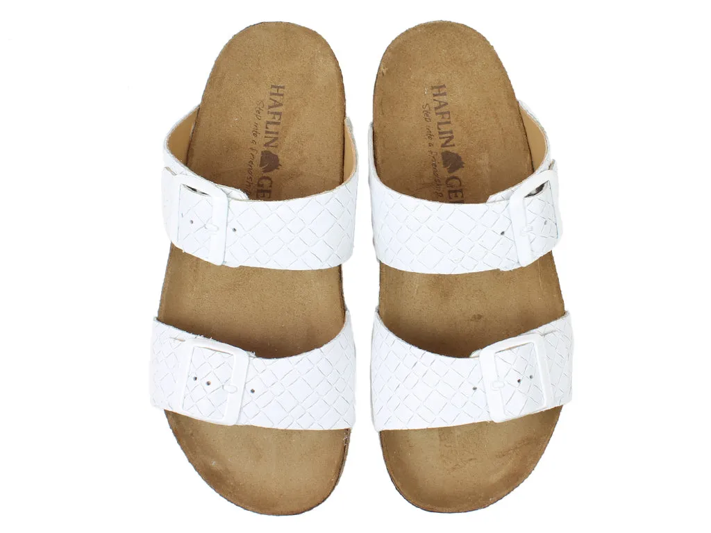 Haflinger Sandals Andrea White Intreccio