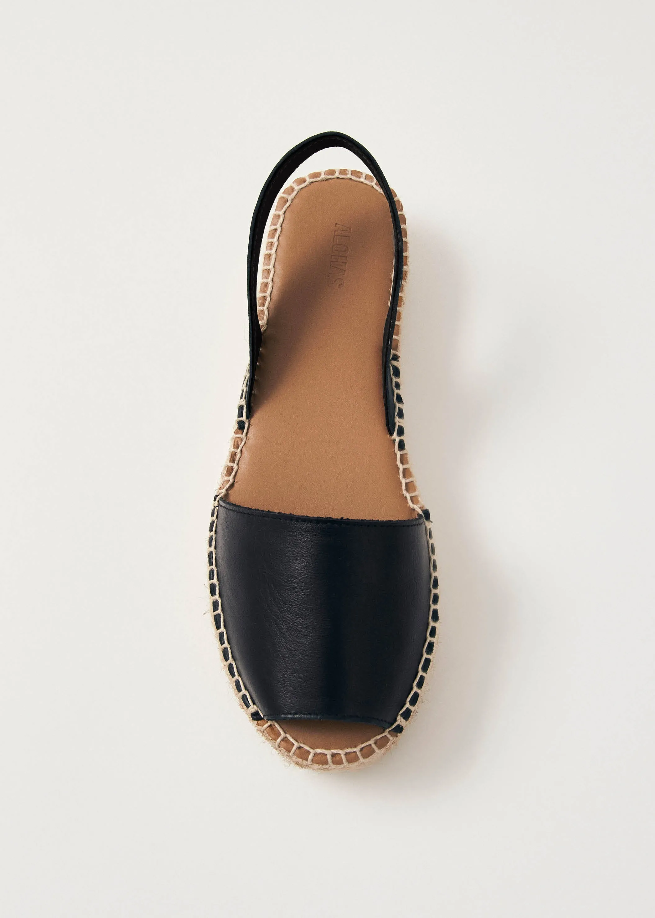 Ibizas Black Leather Espadrilles