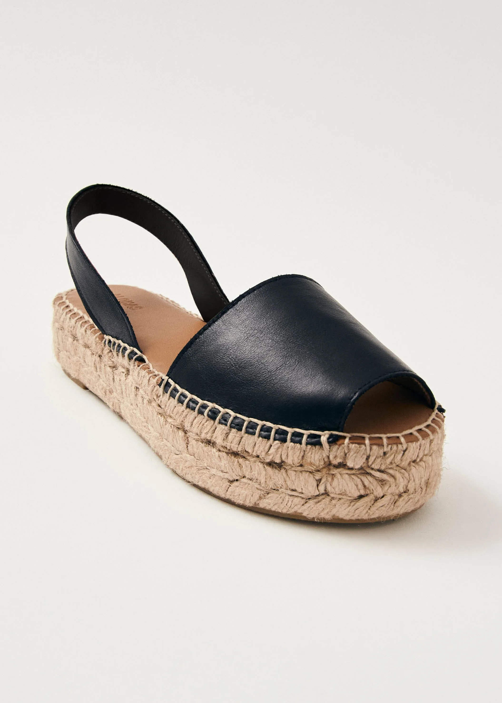 Ibizas Black Leather Espadrilles