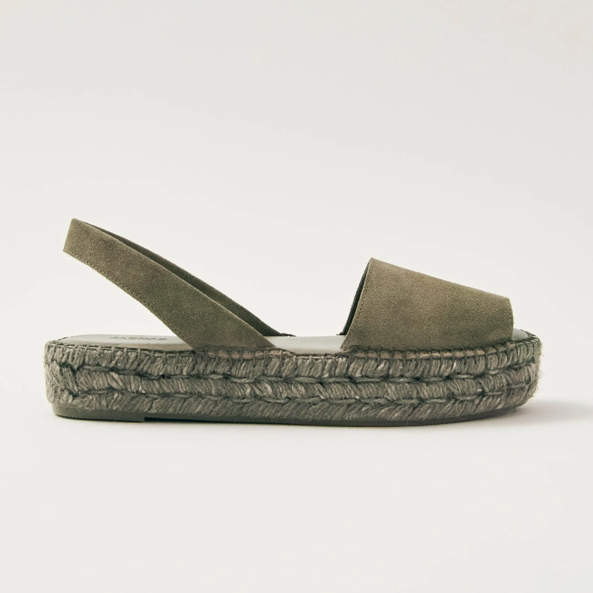 Ibizas Suede Green Leather Espadrilles