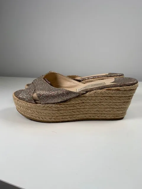 Jimmy Choo Glitter Wedges 39