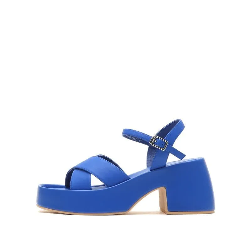 Joy&Peace Ankle Strap Cross Strap Heeled Sandals