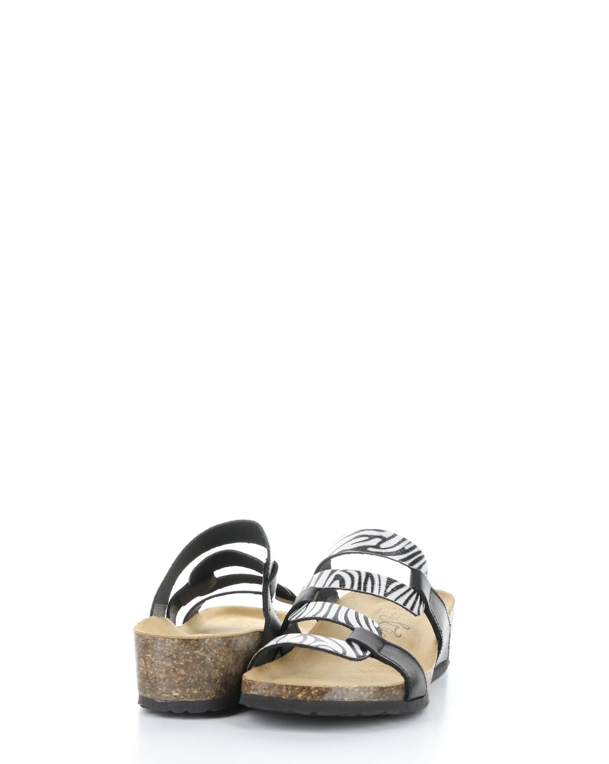 LUZZI BLACK/ZEBRA Slip-on Sandals