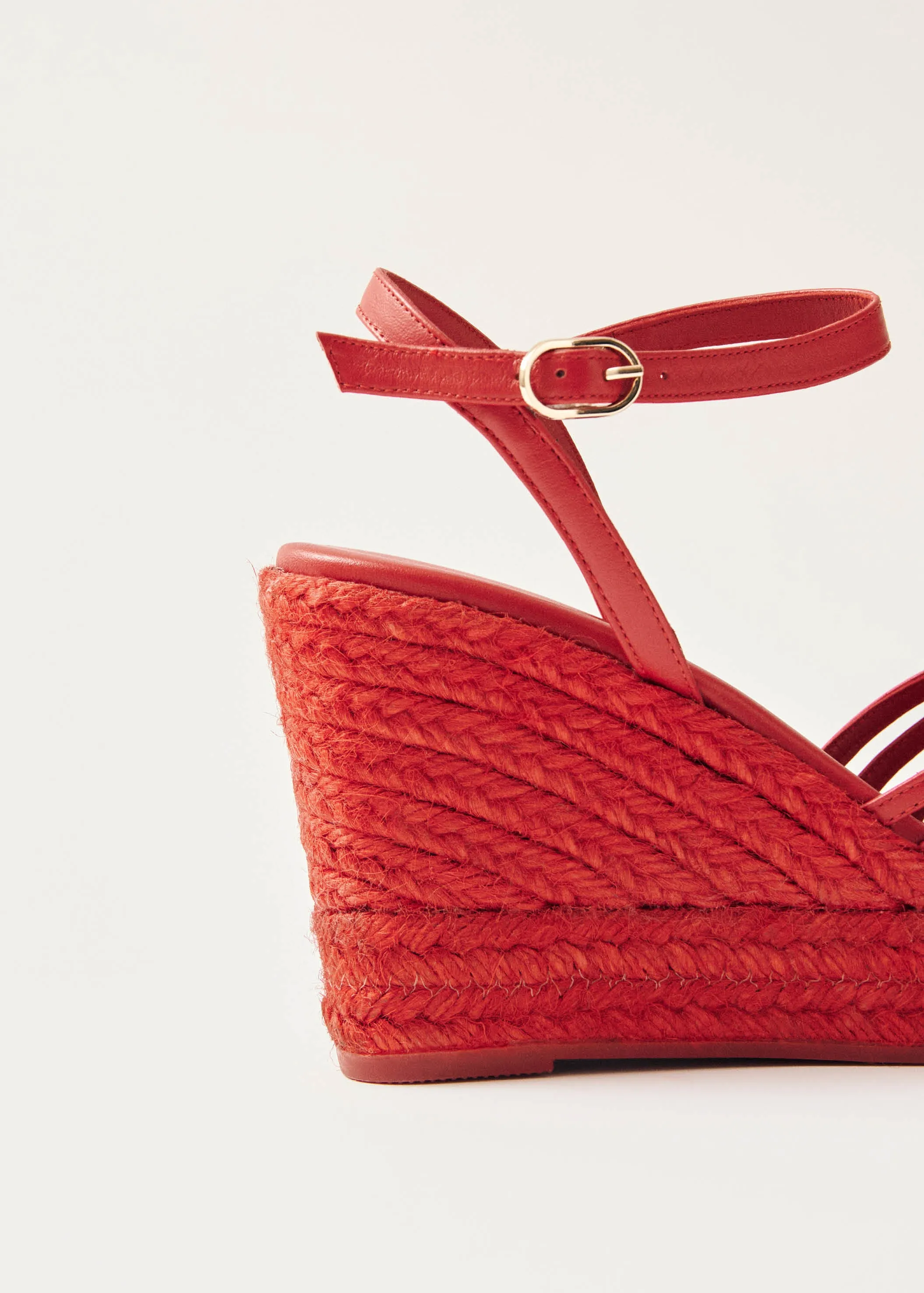 Maren Colorblock Red Leather Espadrilles