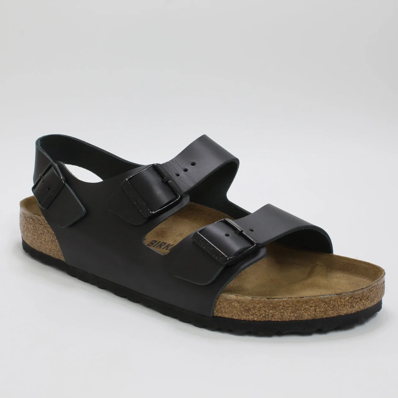 Mens Birkenstock Milano Sandals Black Leather