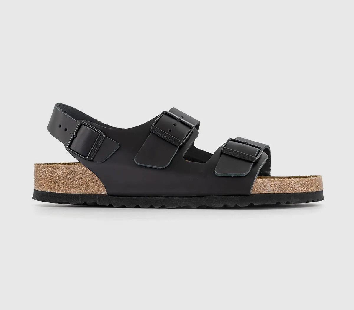 Mens Birkenstock Milano Sandals Black Leather