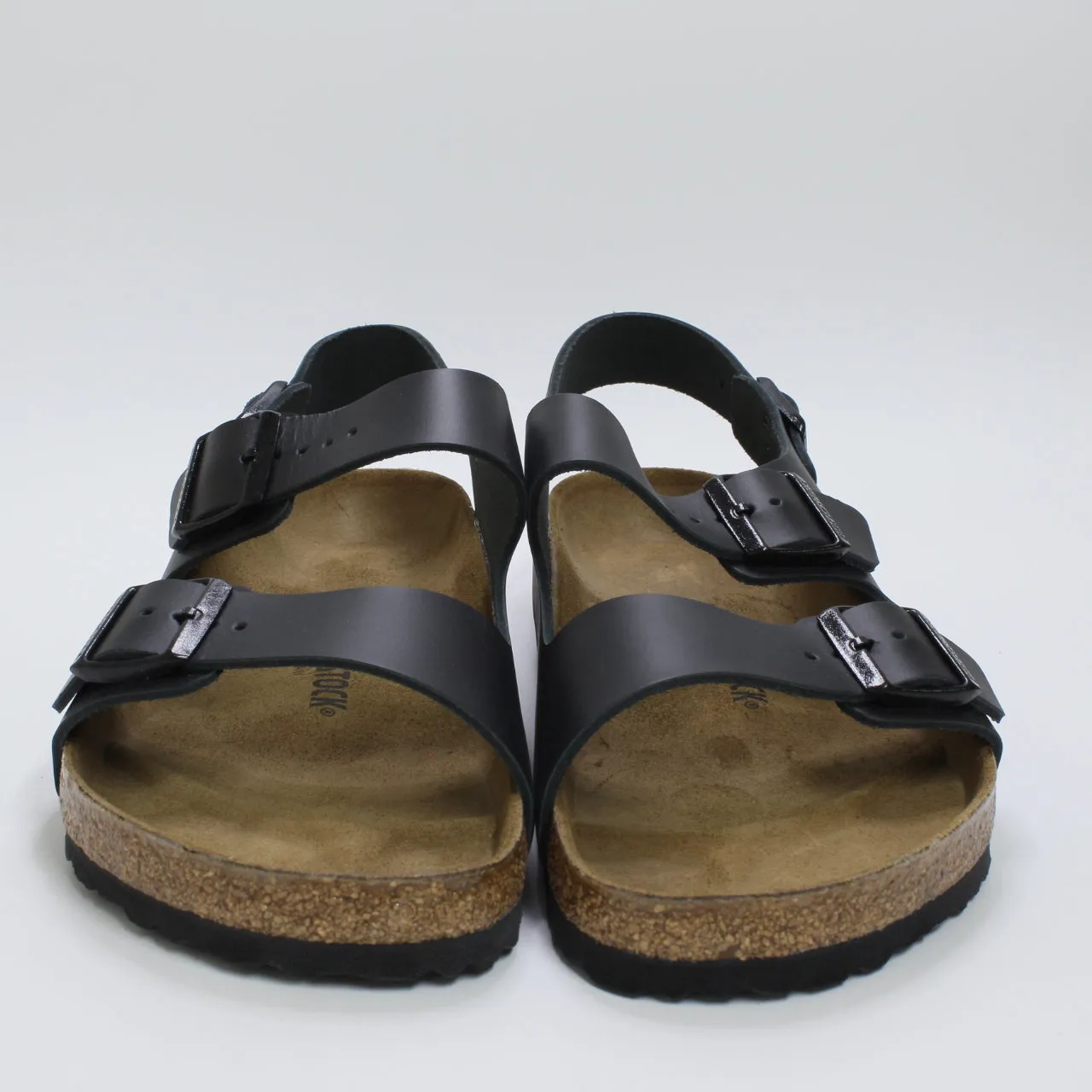 Mens Birkenstock Milano Sandals Black Leather