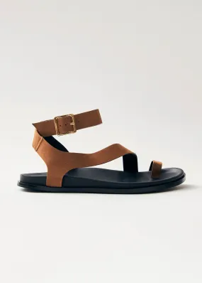 Myles Suede Brown Leather Sandals