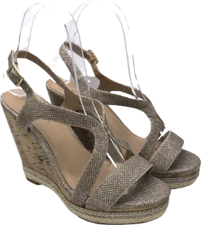 New Look Metallic Glitter Wedge Sandals UK 4 EU 37 👠