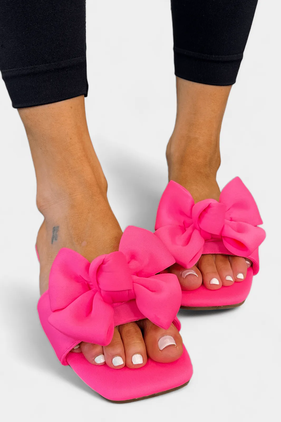 Pink Bow Flat Sandals