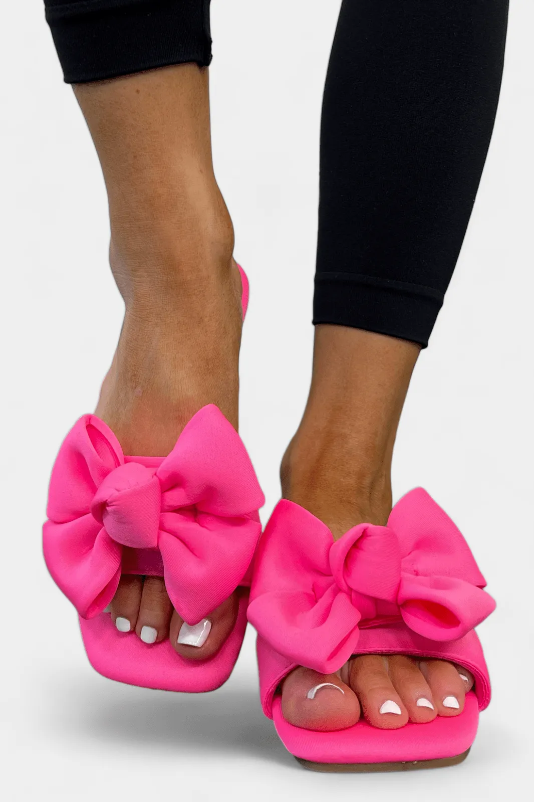 Pink Bow Flat Sandals