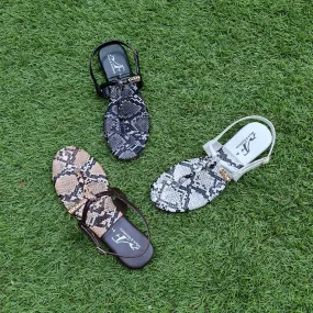 Printed Buckle Sandals