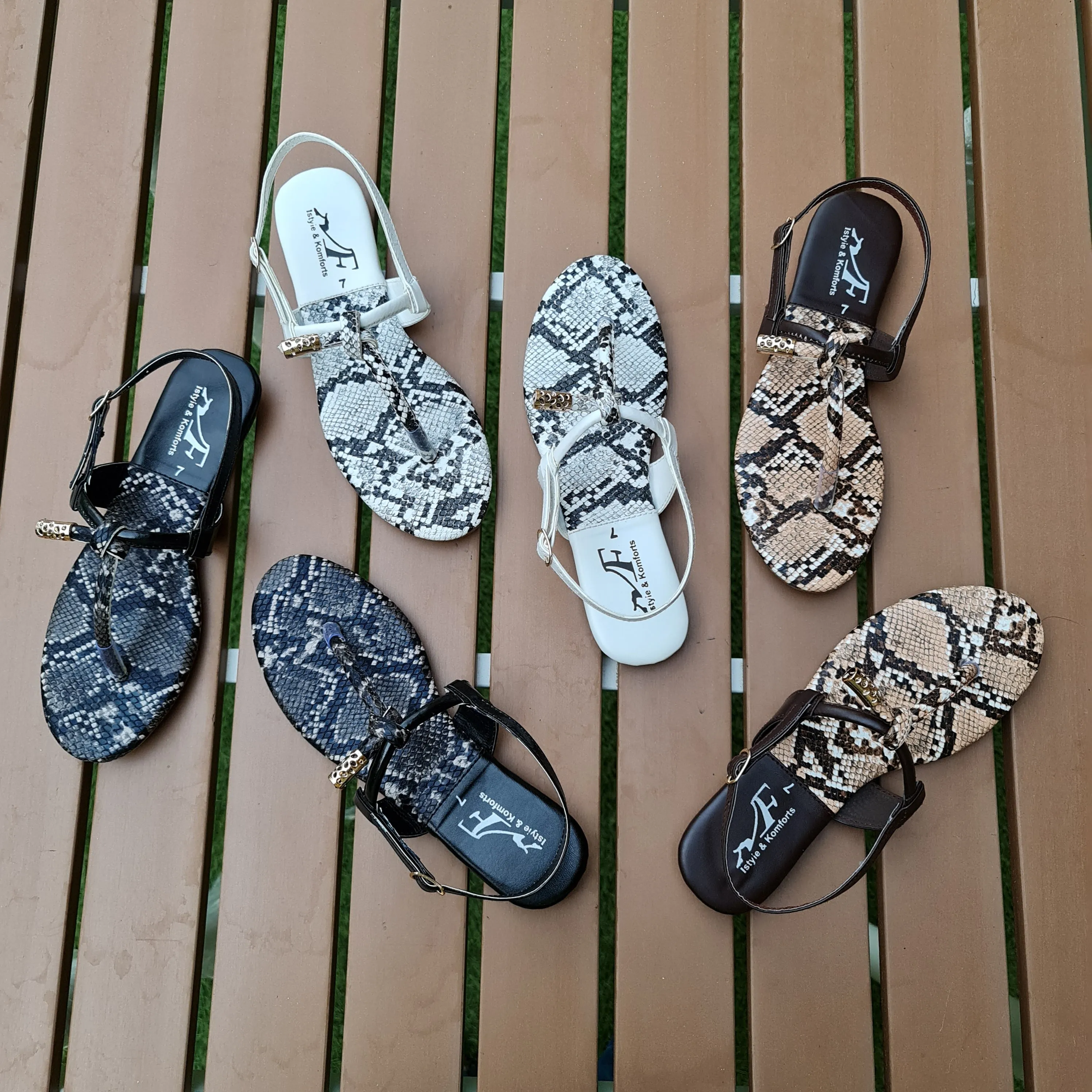 Printed Buckle Sandals