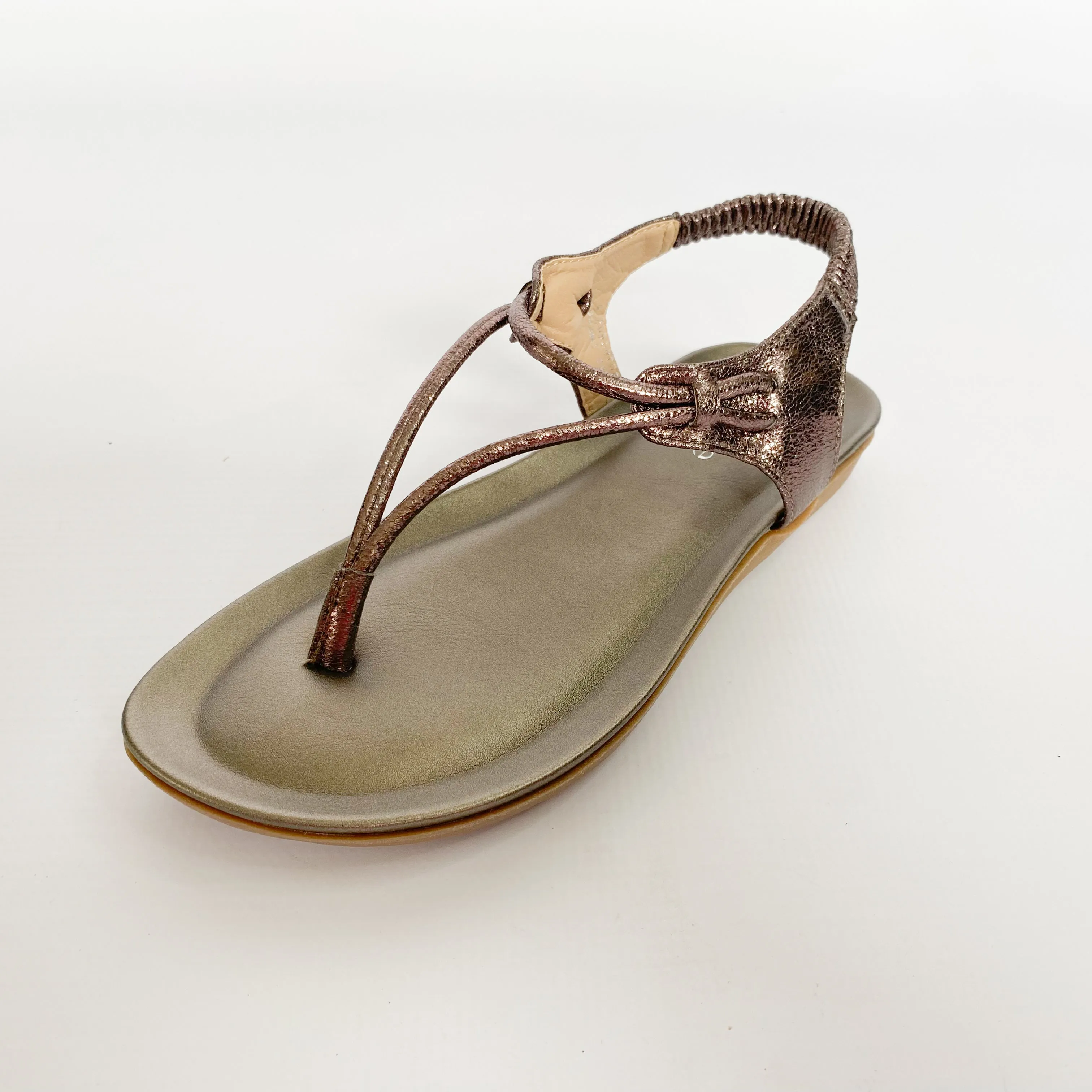 Queue pewter toe thong sandal