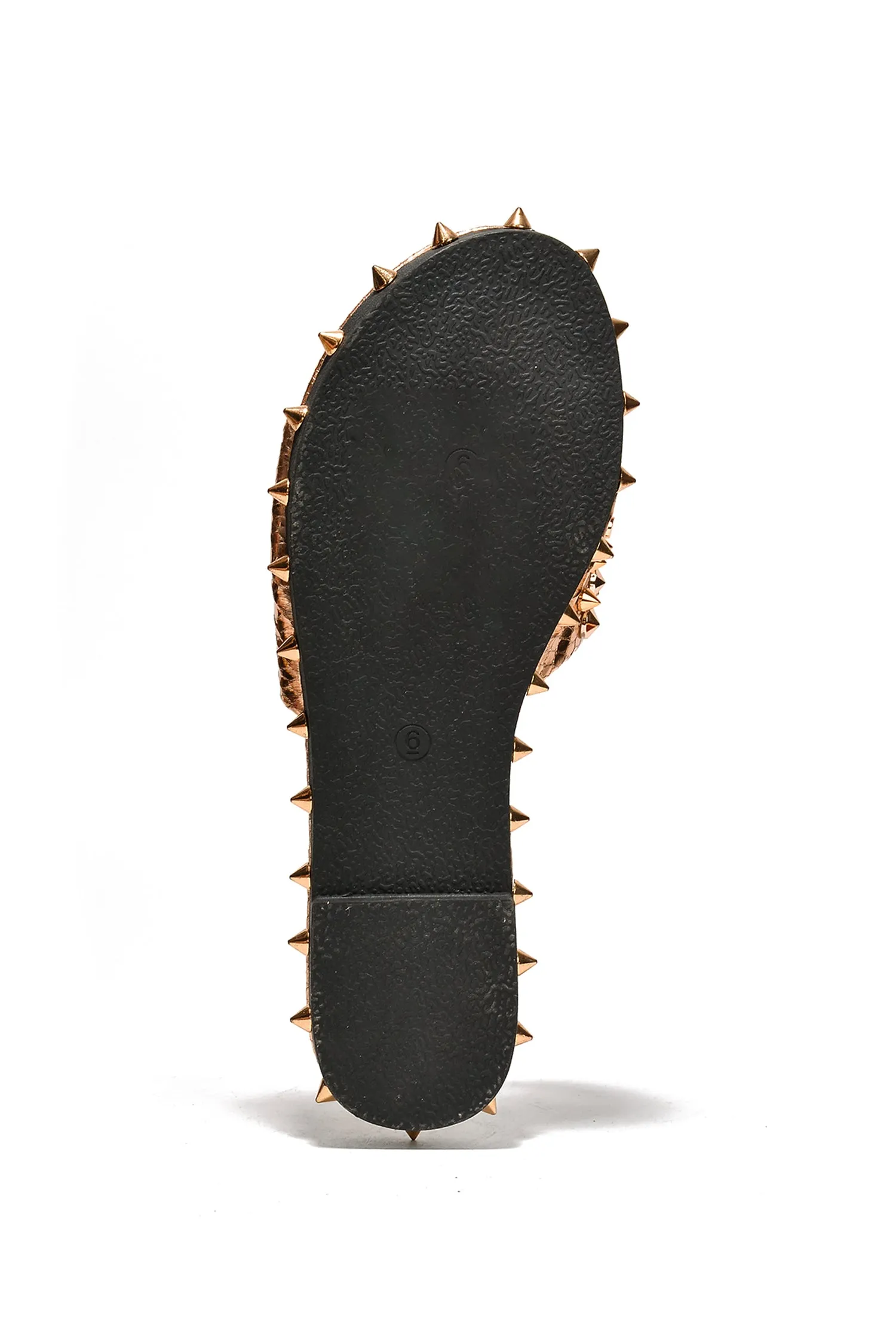 Rose Gold Spiked Slide Sandals