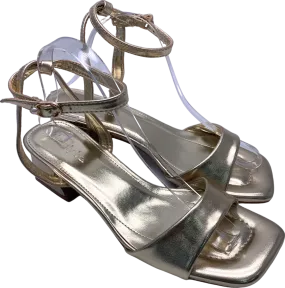 SimplyBe Metallic Barely There Low Block Heel Sandals UK 7 EU 40 👠