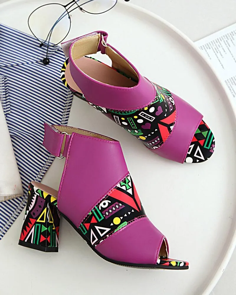 Split Joint Peep Toe Magic Tape Sandals