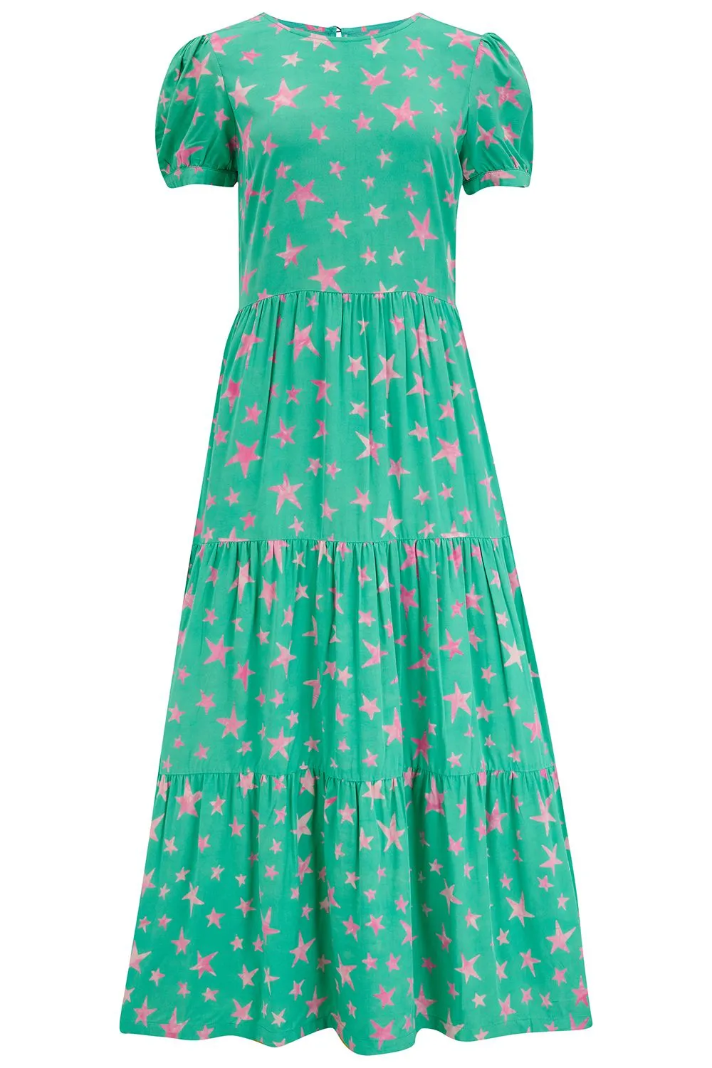 Sugarhill Brighton Portia Green Supernova Stars Maxi Batik Dress