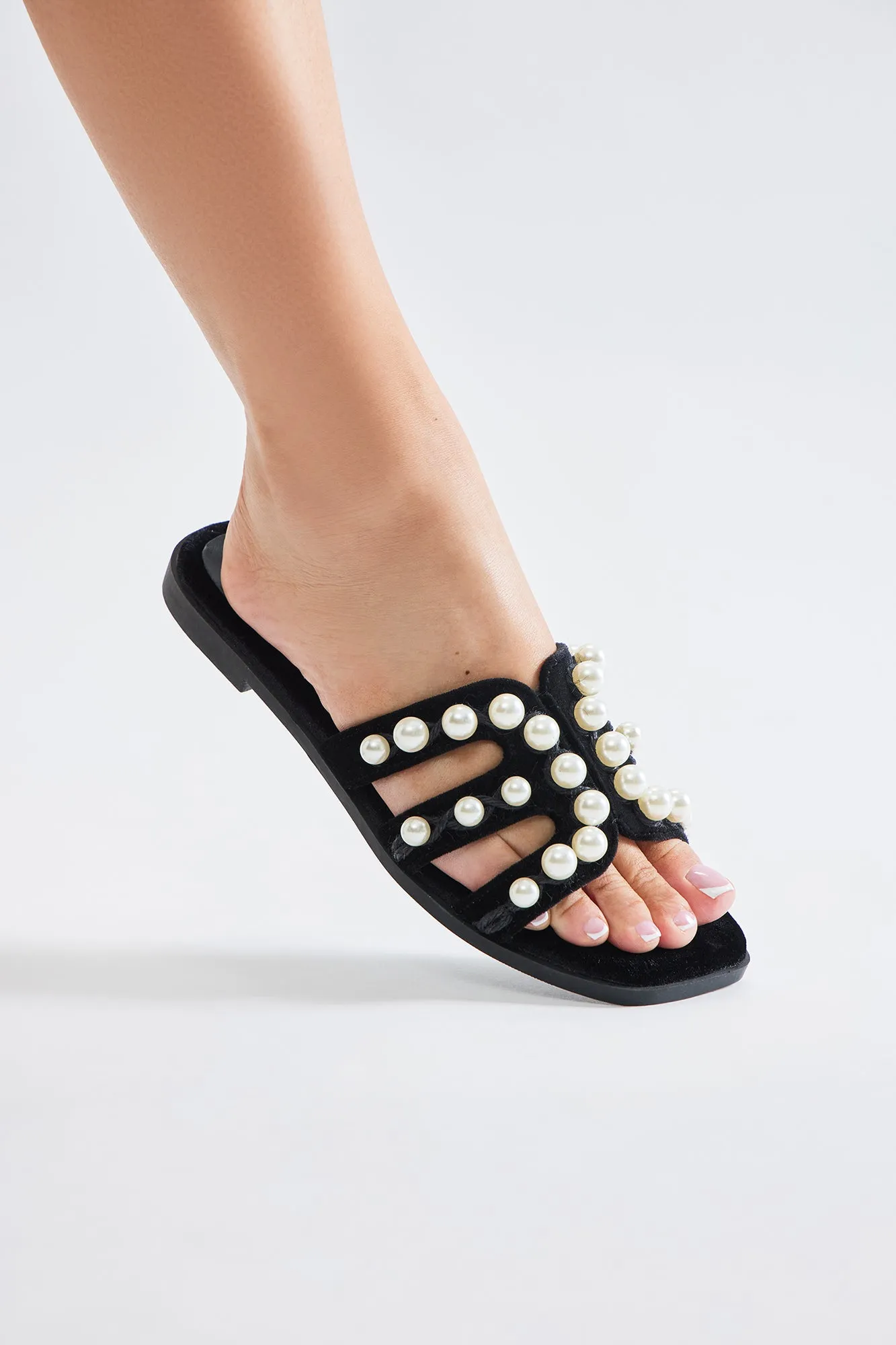 Tabitha Pearl Sandals - Black