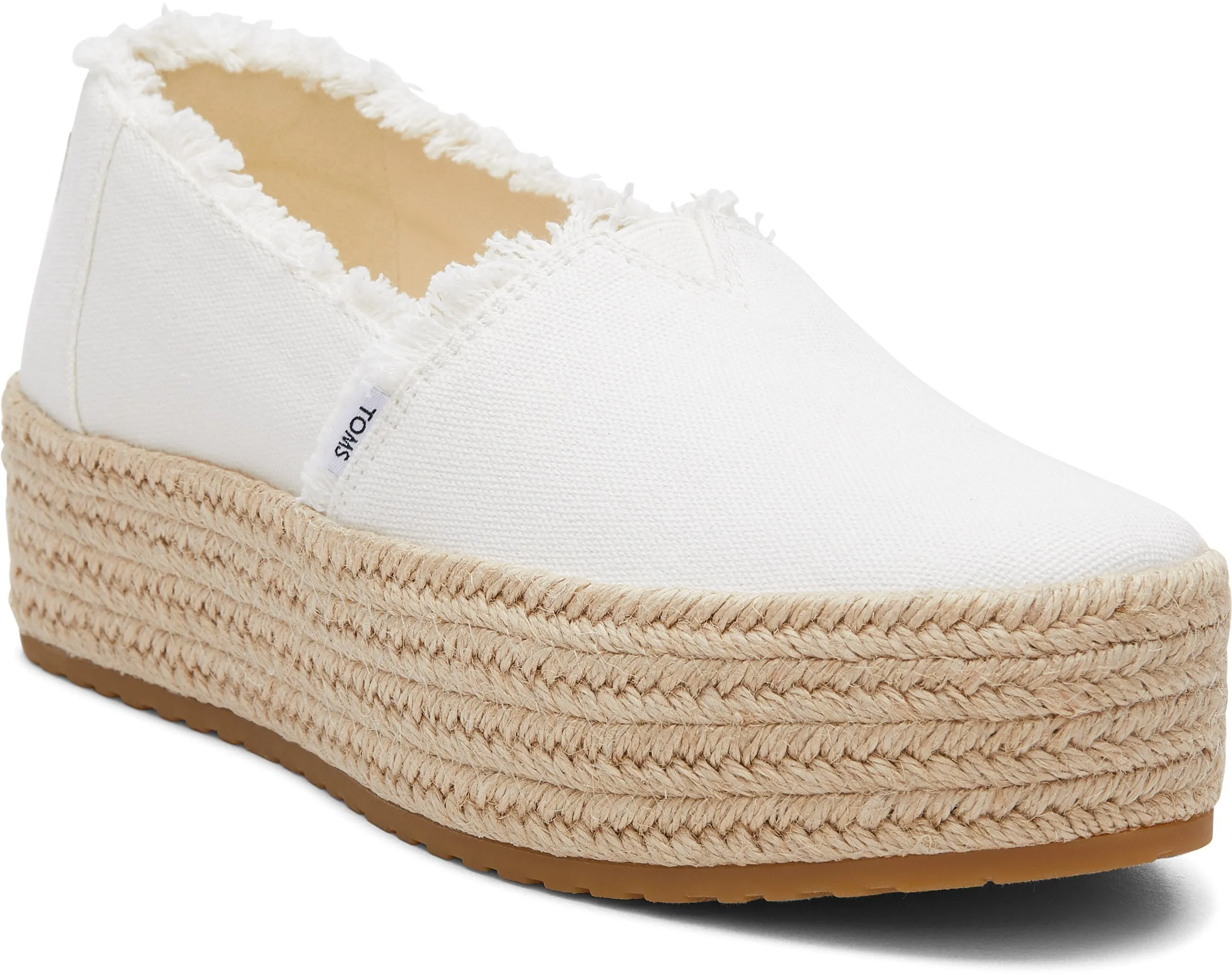 Valencia Platform Espadrille - White Canvas