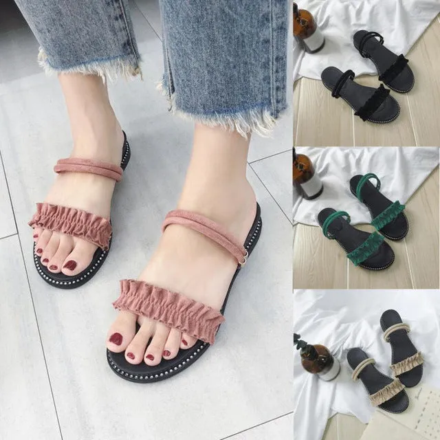 Women Fashion Style Sandals Female Lace Indoor