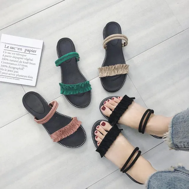 Women Fashion Style Sandals Female Lace Indoor